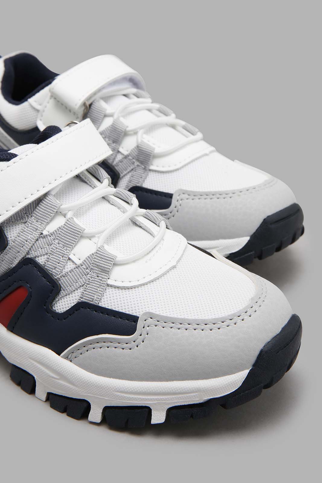 Redtag-White-Colour-Block-Trekker-Sneakers-Boys-3 to 5 Years