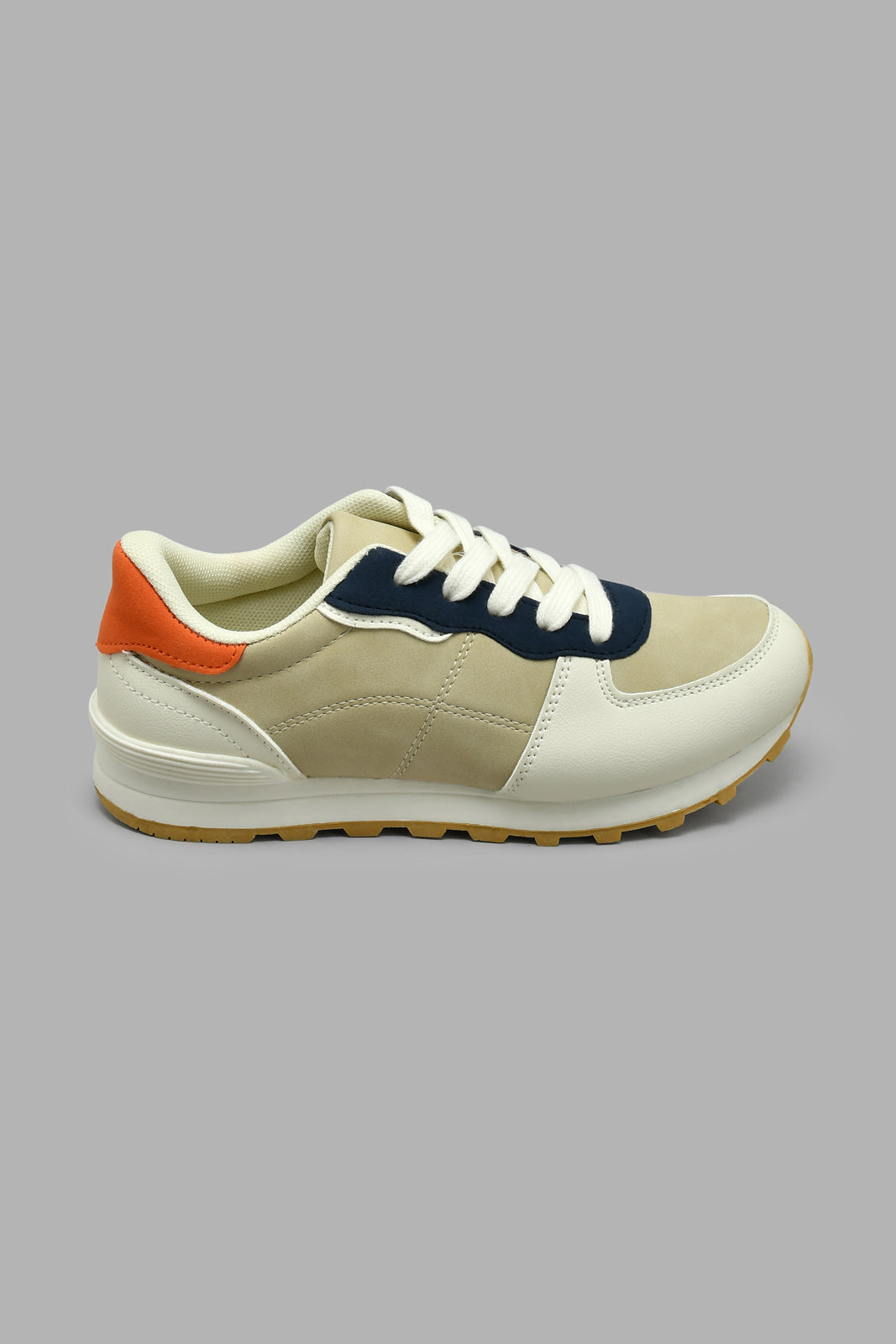 Redtag-Beige-Colour-Block-Sneaker-Sneakers-Senior-Boys-5 to 14 Years