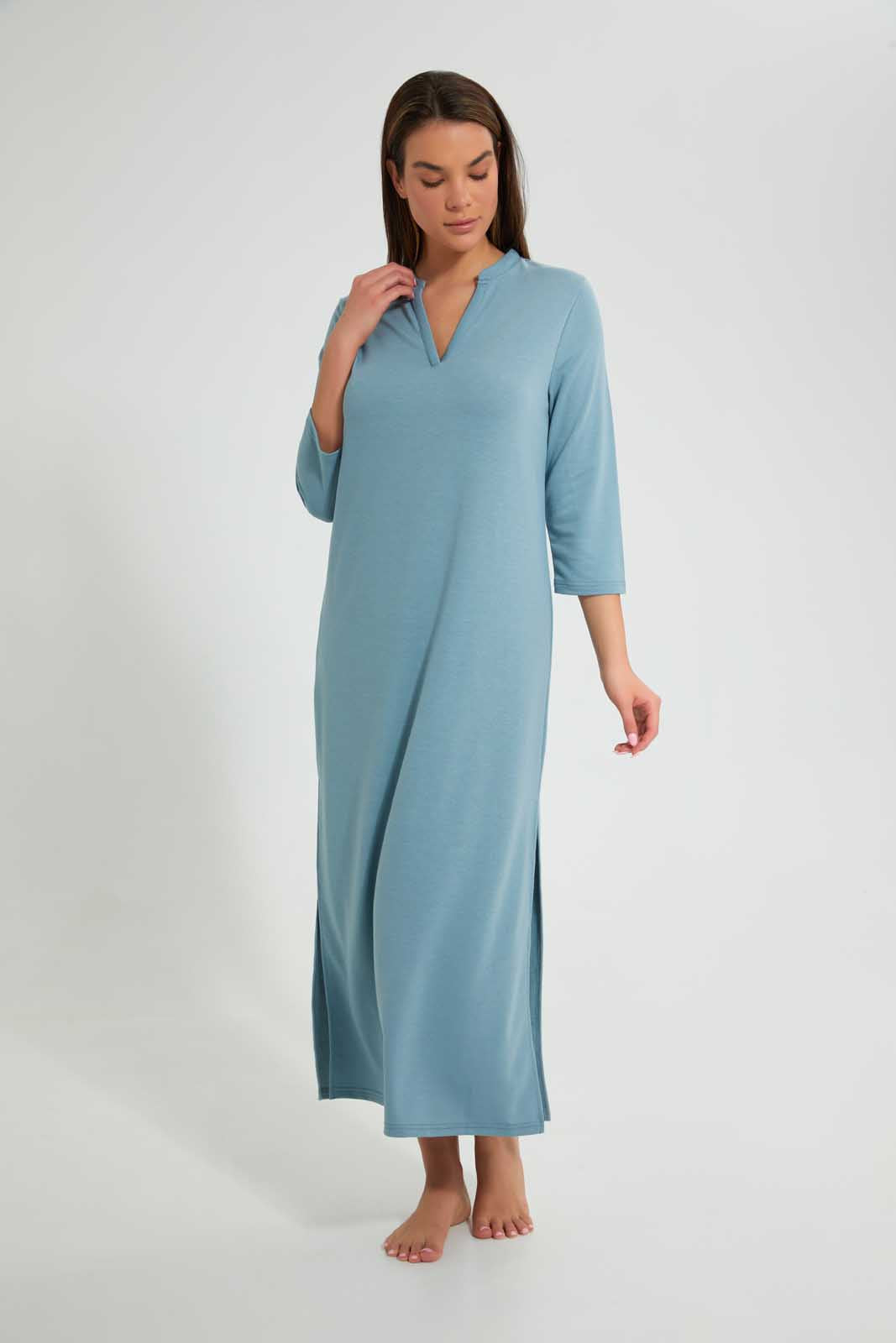 Redtag-Blue-Plain-Nightgown-Nightgowns-Women's-