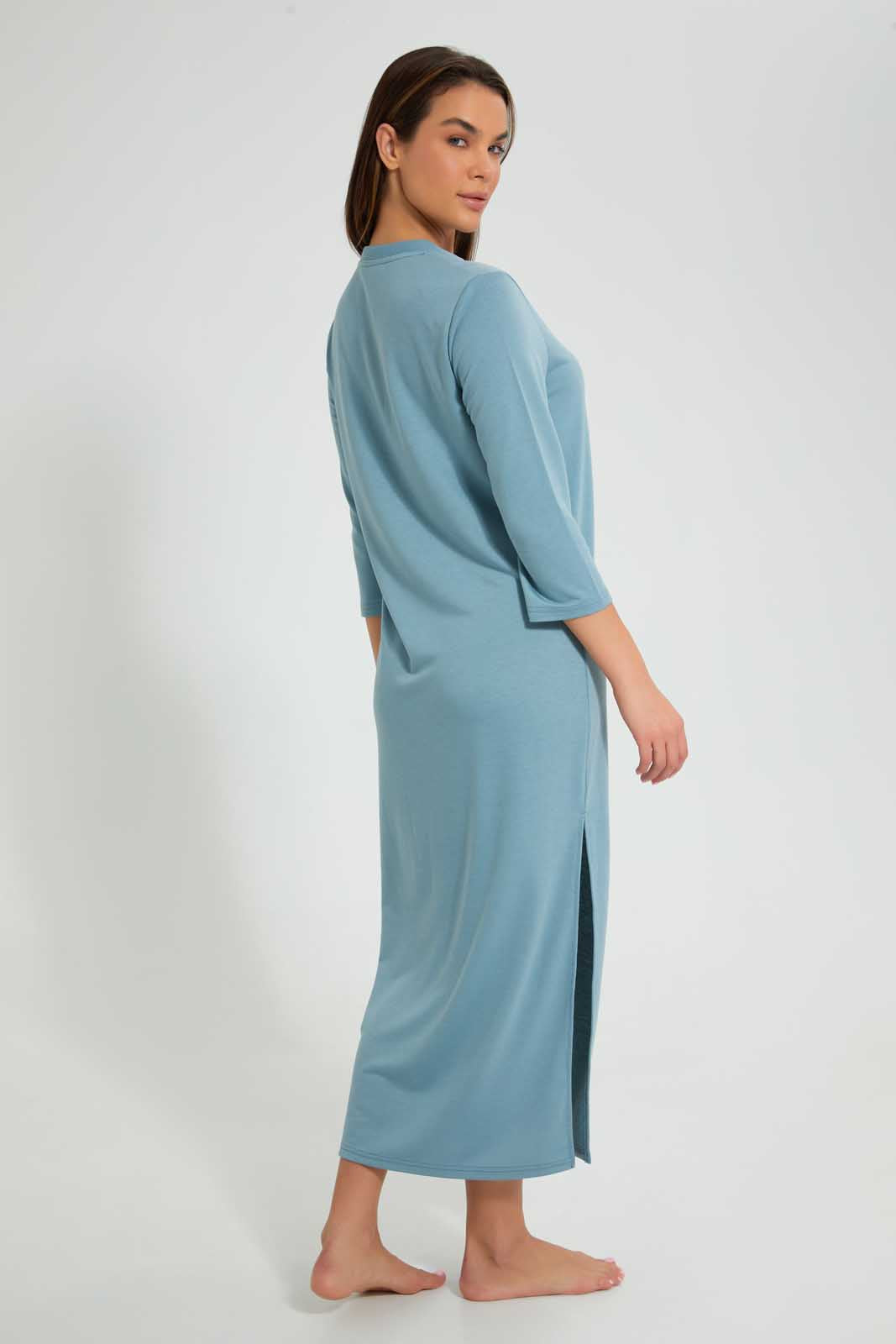 Redtag-Blue-Plain-Nightgown-Nightgowns-Women's-