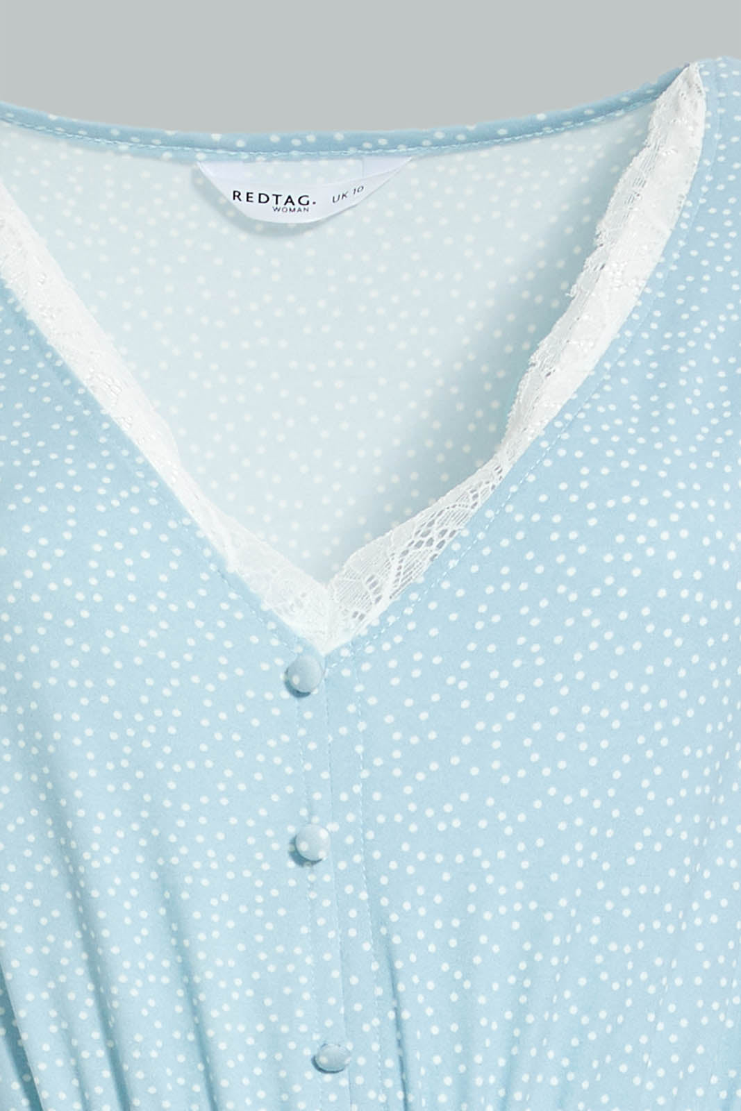 Redtag-Blue-Polka-Printed-Nightgown-Colour:Blue,-Filter:Women's-Clothing,-New-In,-New-In-Women,-Non-Sale,-S22A,-Section:Women,-Women-Nightgowns-Women's-