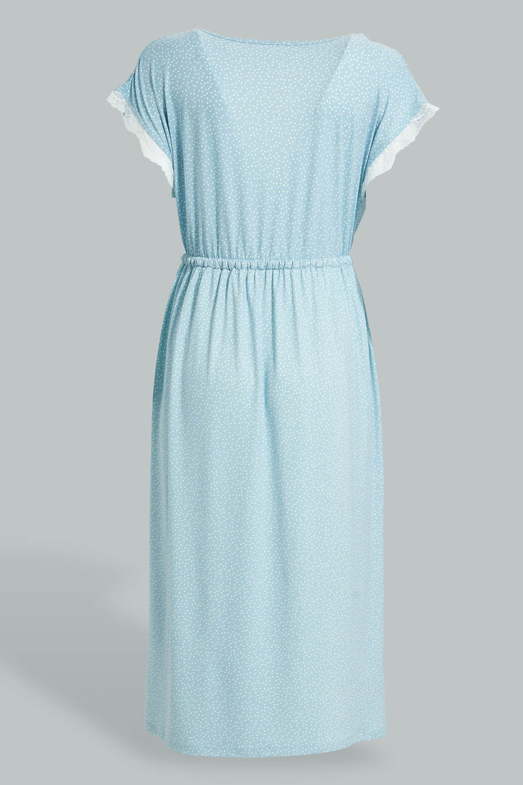 Redtag-Blue-Polka-Printed-Nightgown-Colour:Blue,-Filter:Women's-Clothing,-New-In,-New-In-Women,-Non-Sale,-S22A,-Section:Women,-Women-Nightgowns-Women's-