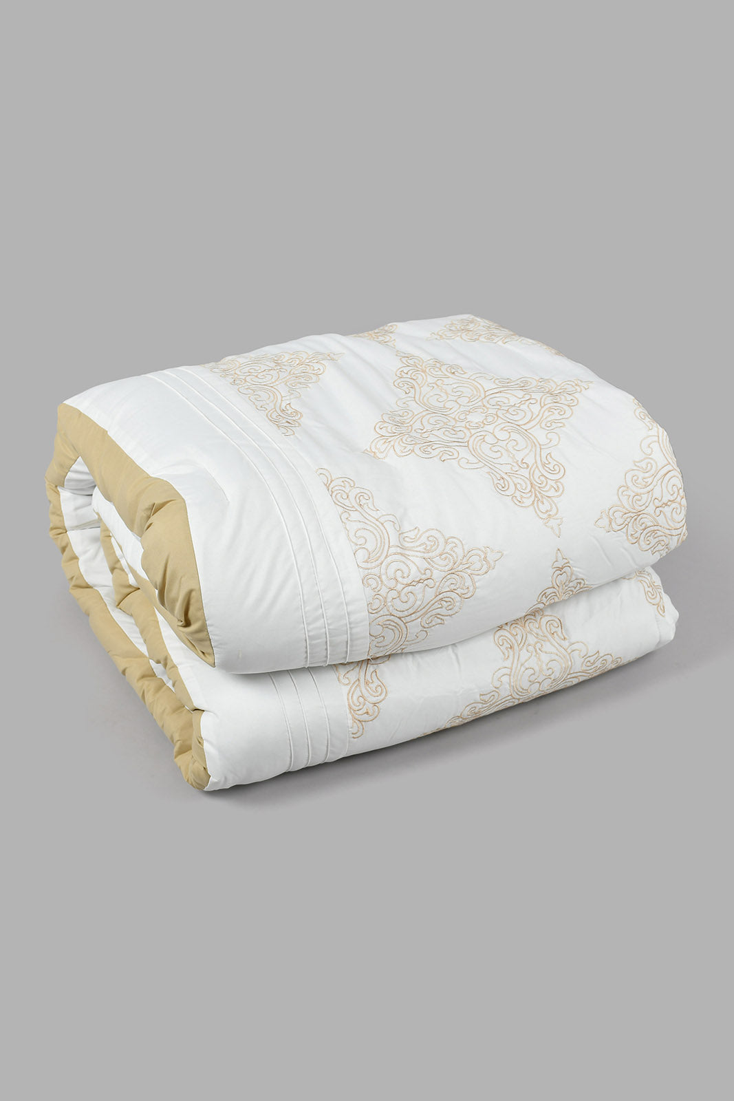 Redtag-Beige-7-Piece-Embroidery-Comforter-Set-(King-Size)-Comforters-Home-Bedroom-