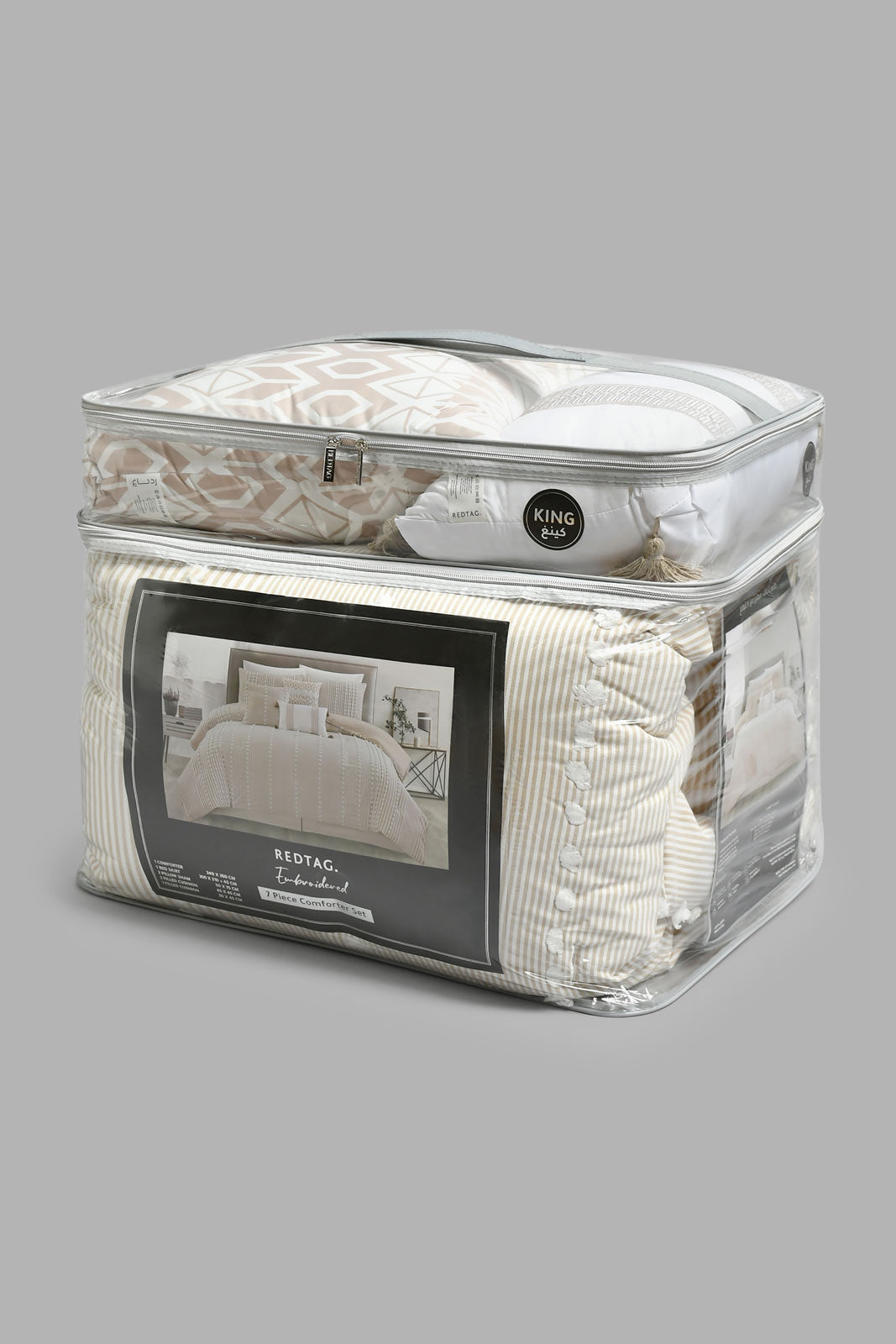 Redtag-Beige-7-Piece-Tufted-Embroidery-Comforter-Set-(King-Size)-Comforters-Home-Bedroom-