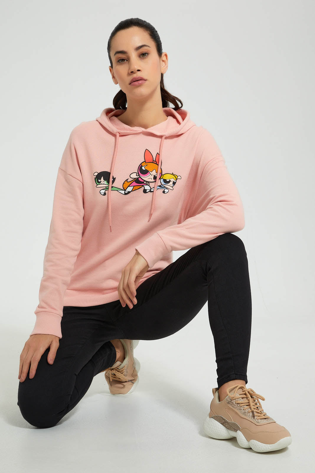 Redtag-Pink-Power-Puff-Sweatshirt-Sweatshirts-Women's-