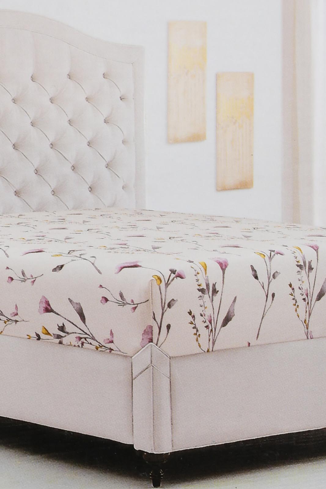 Redtag-Pink-Floral-Printed-Fitted-Sheet-(Twin-Size)-Fitted-Sheets-Home-Bedroom-