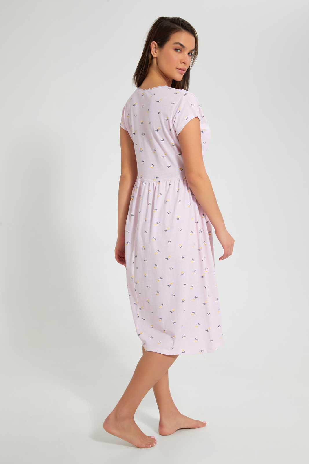 Redtag-Pale-Pink-Floral-Printed-Nightgown-Nightgowns-Women's-