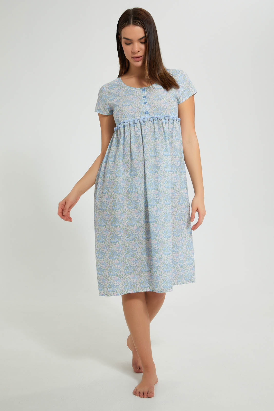 Redtag-Off-White-Floral-Printed-Nightgown-Nightgowns-Women's-