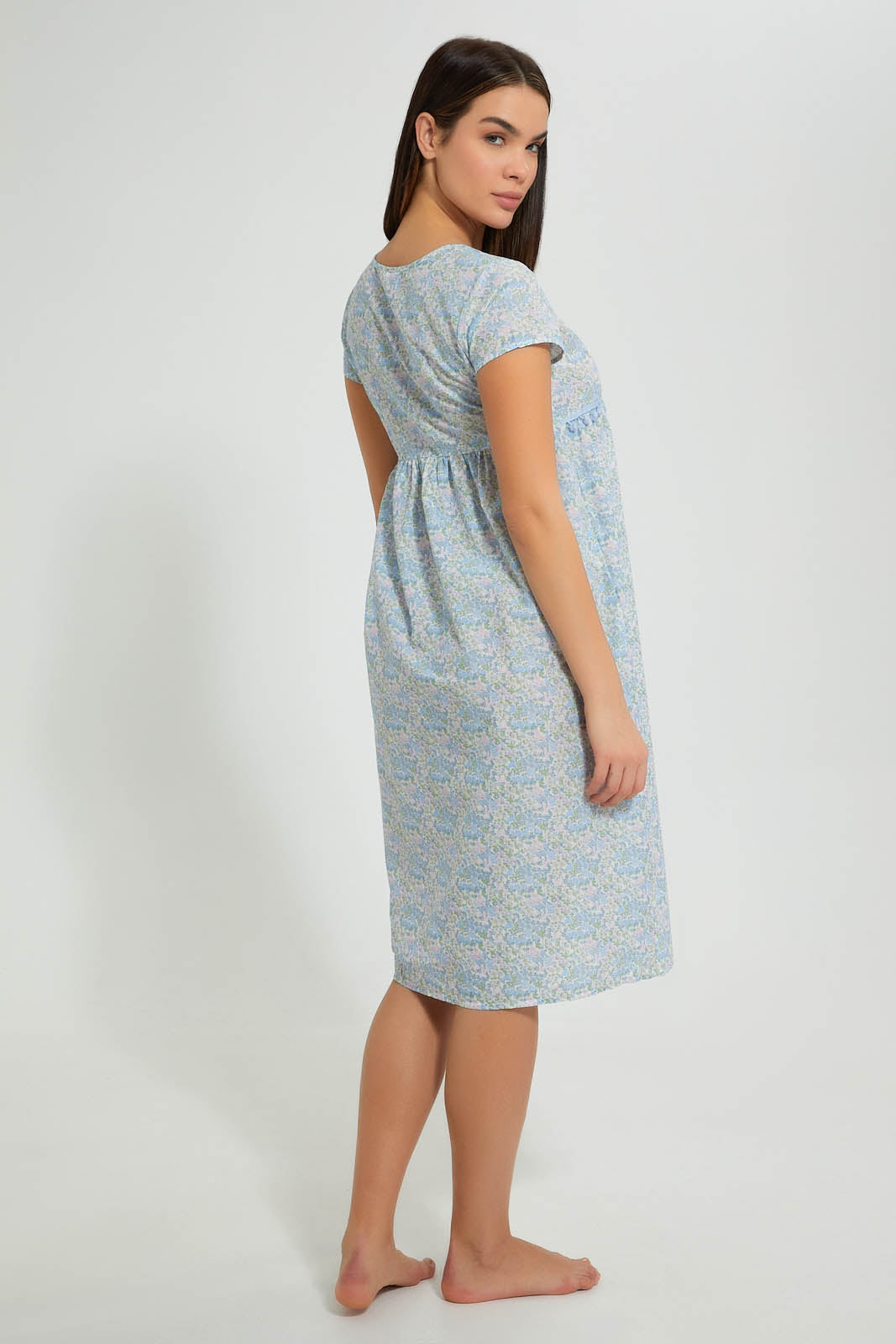 Redtag-Off-White-Floral-Printed-Nightgown-Nightgowns-Women's-