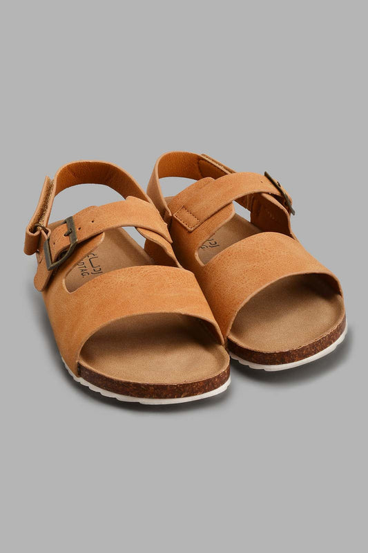 Redtag-Mustard-Cork-Sandal-Cork-Senior-Boys-5 to 14 Years