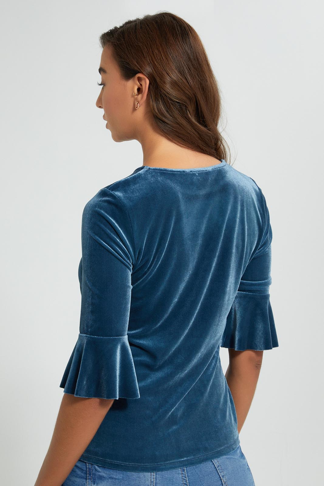 Redtag-Blue-Velour-Top-Tops-Women's-0