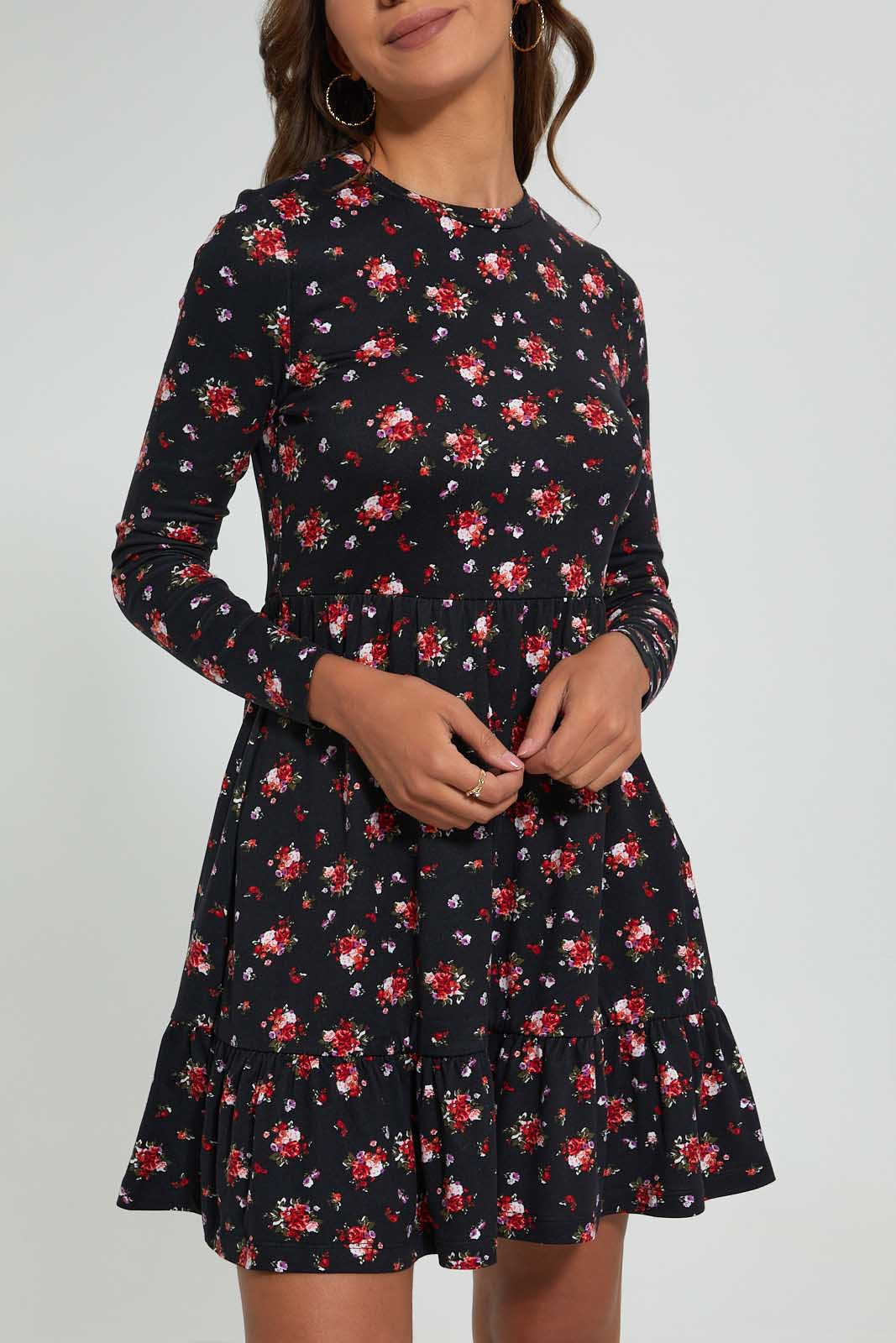 Redtag-Printed-Skater-Dress-Dresses-Women's-0