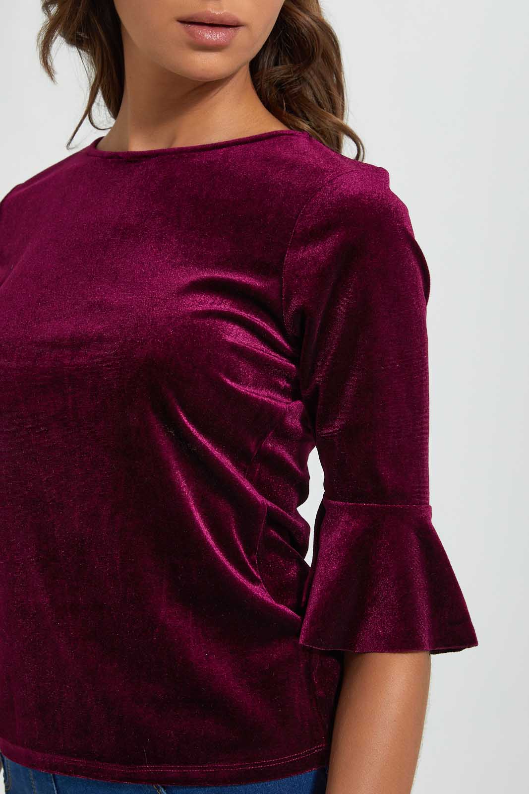 Redtag-Burgundy-Velour-Top-Tops-Women's-0