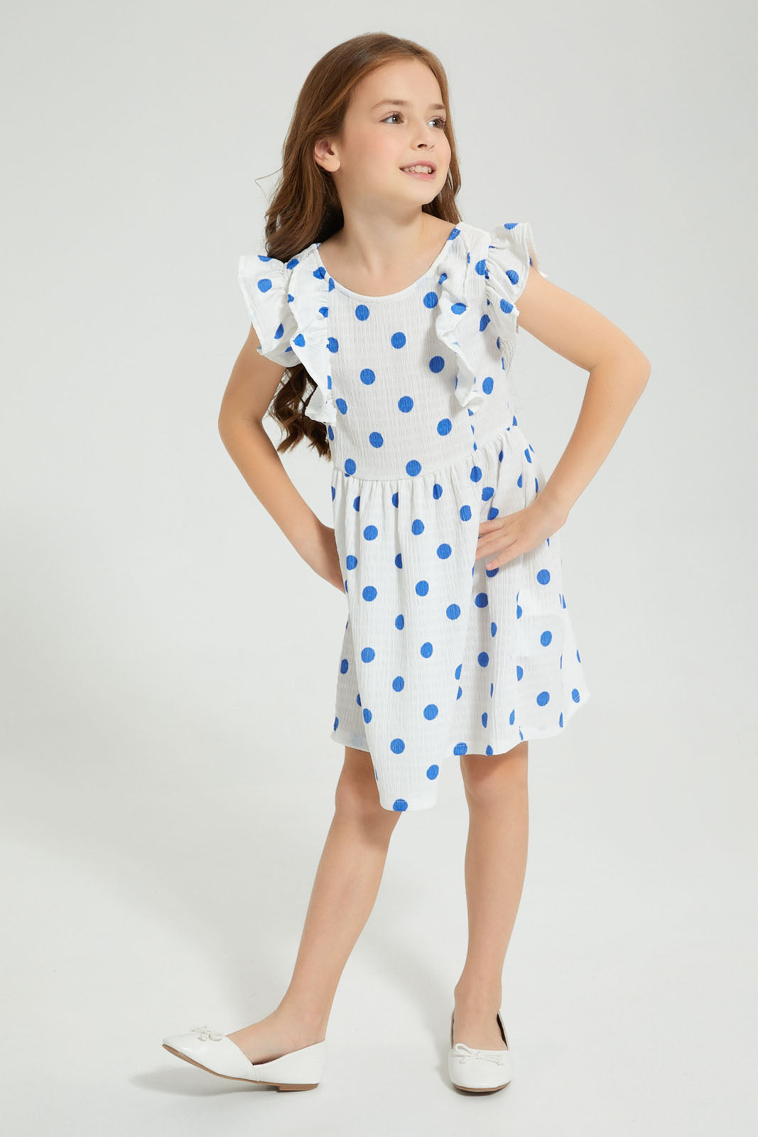 Redtag-Blue-Printed-Dress-Colour:Blue,-Filter:Girls-(2-to-8-Yrs),-Girls-Dresses,-New-In,-New-In-GIR,-Non-Sale,-S22B,-Section:Kidswear-Girls-2 to 8 Years