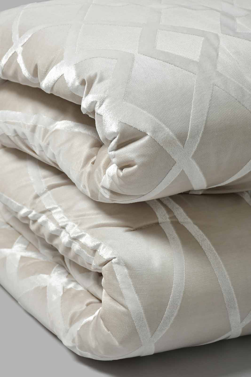 Redtag-Beige/Grey-Jacquard-7-Piece-Comforter-Set-
(King-Size)-Comforters-Home-Bedroom-