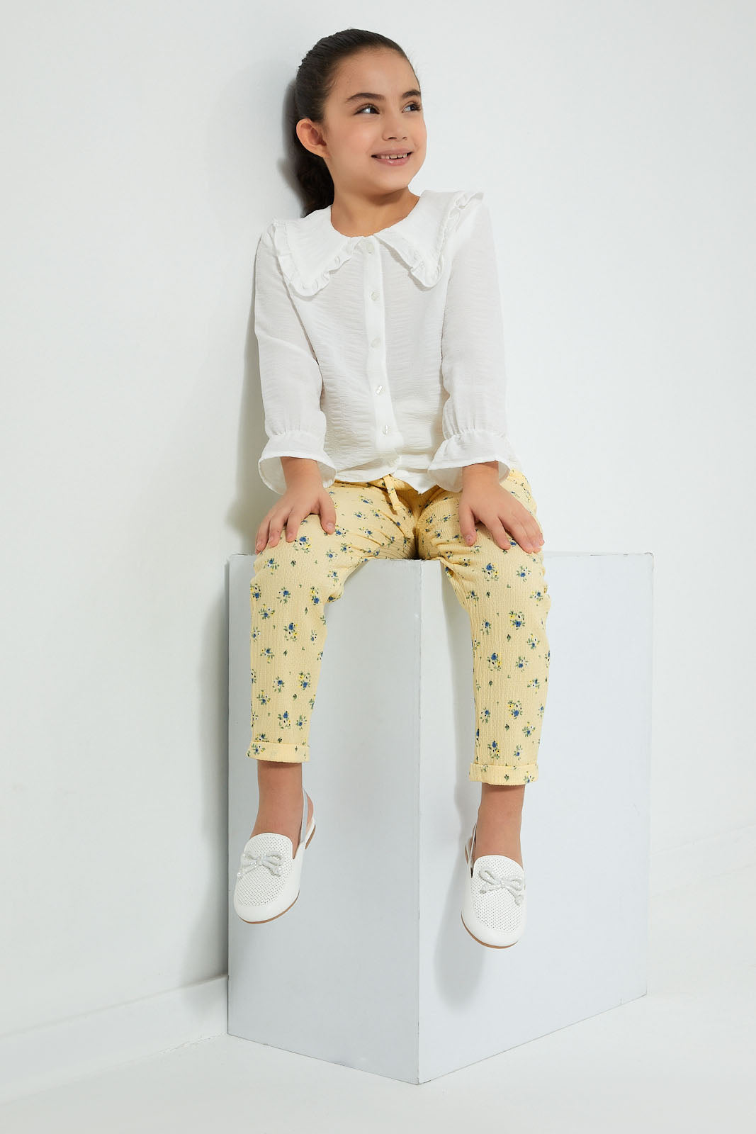 Redtag-White-Textured-Blouse-Colour:White,-Filter:Girls-(2-to-8-Yrs),-Girls-Blouses,-New-In,-New-In-GIR,-Non-Sale,-S22A,-Section:Kidswear-Girls-2 to 8 Years