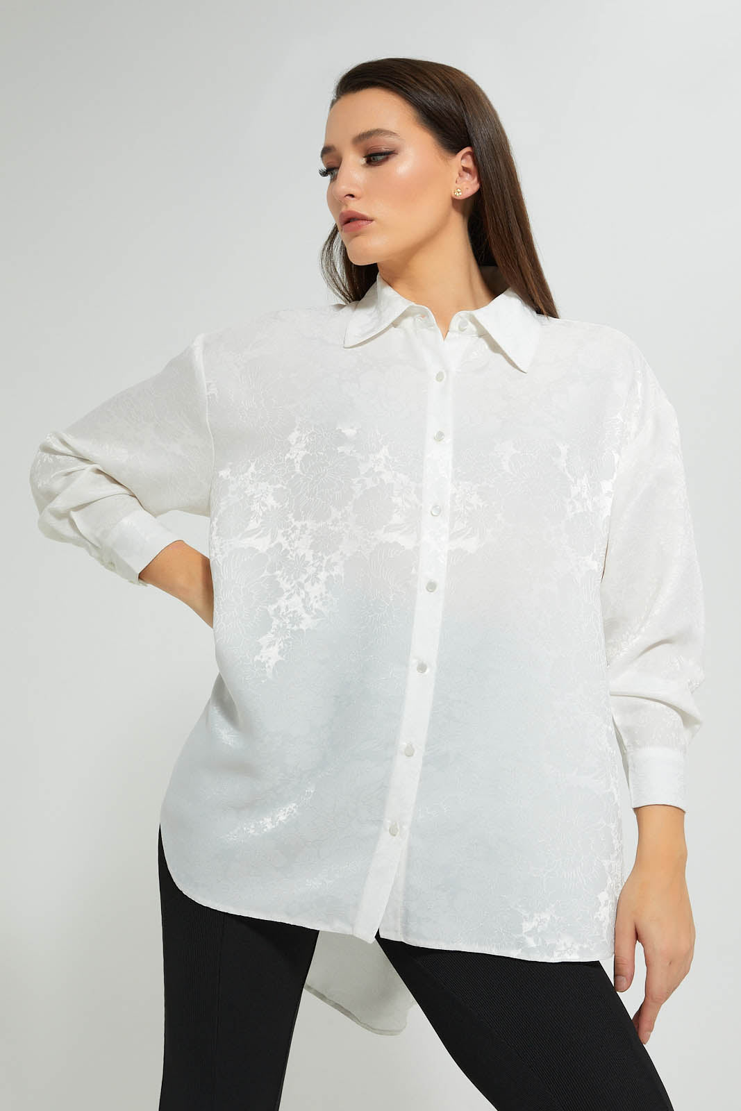 Redtag-White-Jacquard-Tunic-Blouses-Women's-