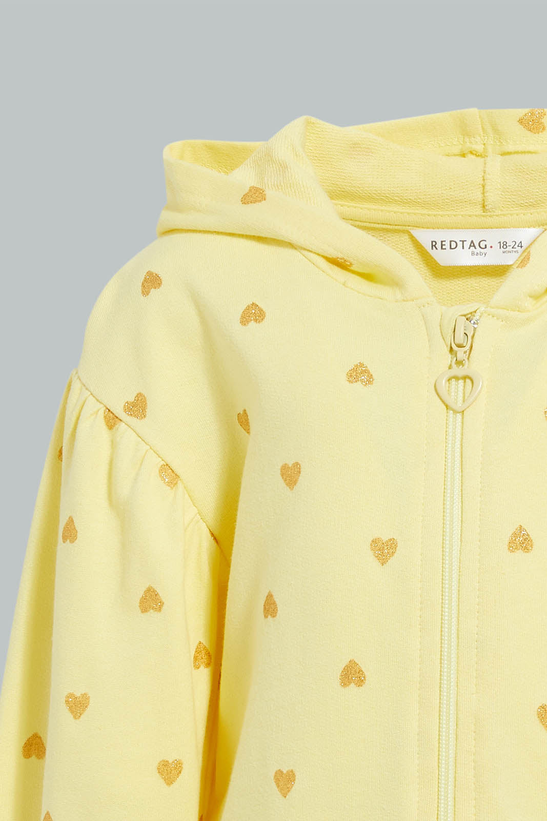 Redtag-Yellow-Hooded-Sweat-Top-Sweatshirts-Infant-Girls-3 to 24 Months