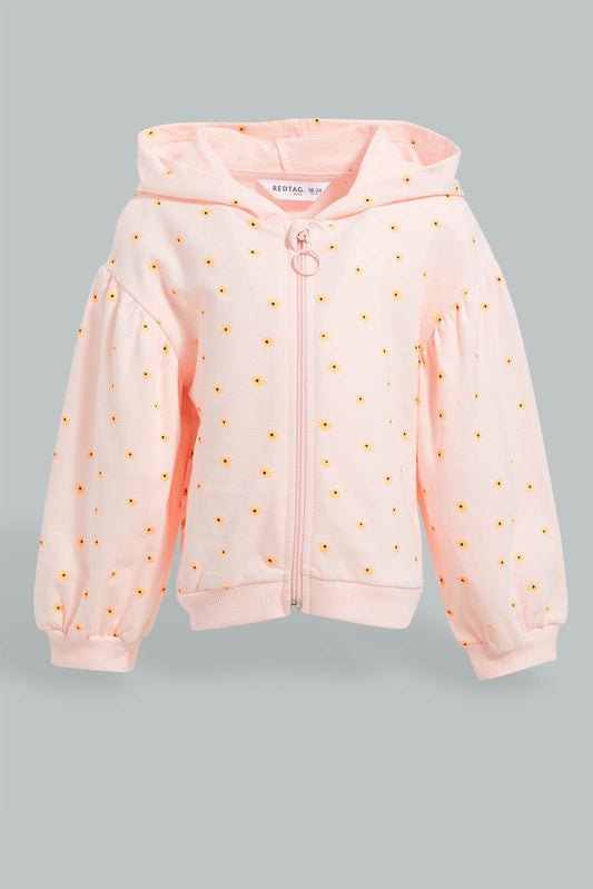 Redtag-Pink-Hooded-Sweat-Top-Sweatshirts-Infant-Girls-3 to 24 Months