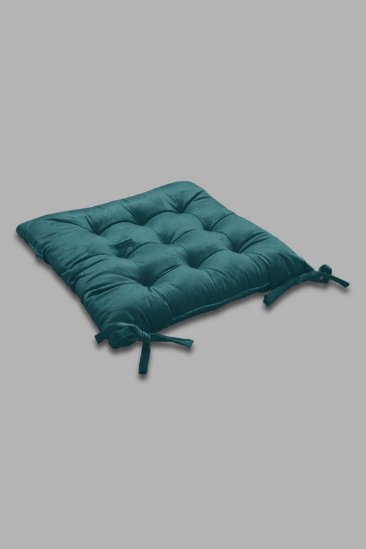 Redtag-Green-Velvet-Chair-Pad-Category:Cushions,-Colour:Green,-Filter:Home-Bedroom,-HMW-BED-Cushions,-JUBLIANT,-New-In,-New-In-HMW-BED,-Non-Sale,-Section:Homewares,-W22O-Home-Bedroom-