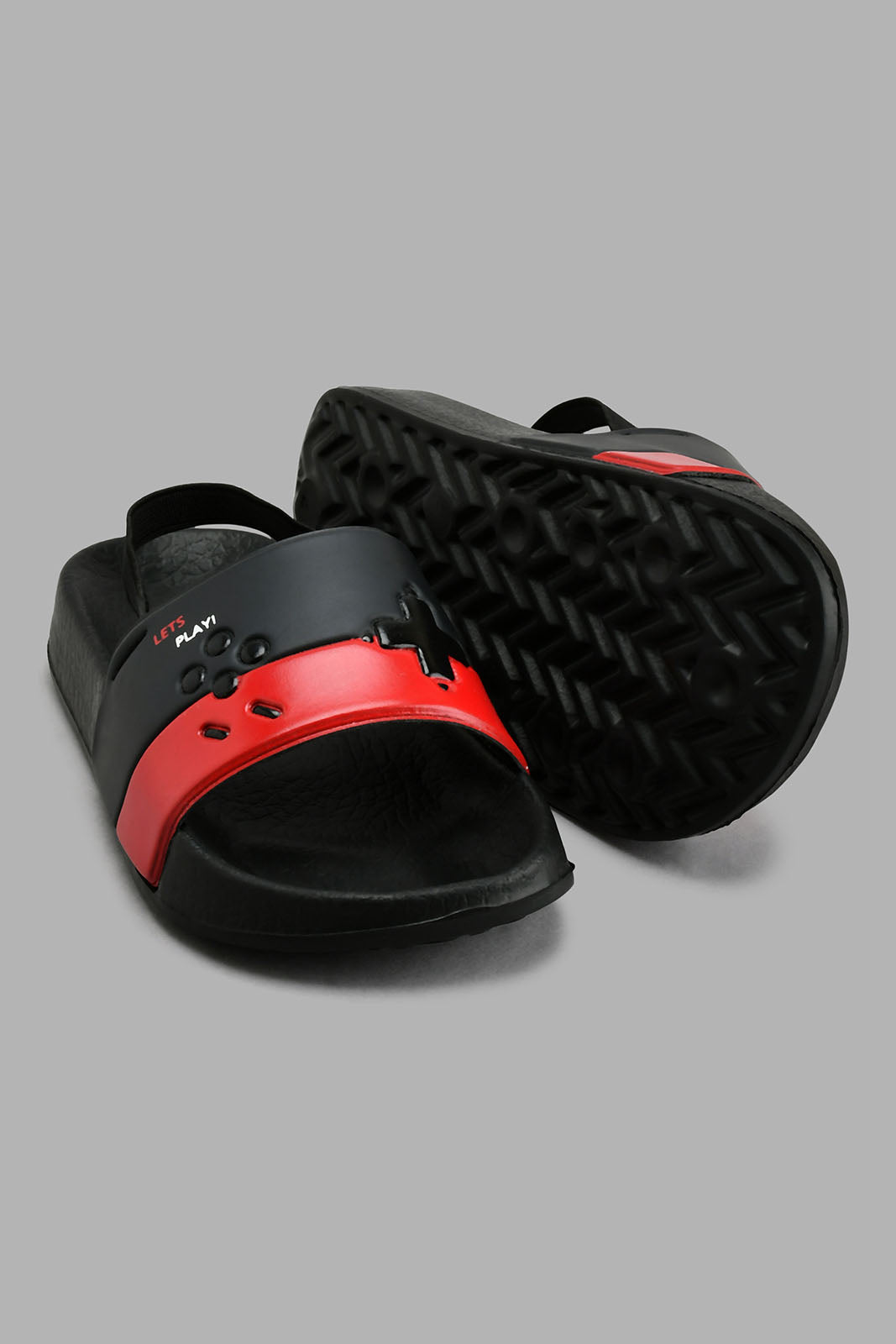 Redtag-Black-Gaming-Slide-With-Backstrap-Boys-Flip-Flops,-Colour:Black,-Filter:Boys-Footwear-(3-to-5-Yrs),-New-In,-New-In-BOY-FOO,-Non-Sale,-S22A,-Section:Kidswear-Boys-3 to 5 Years