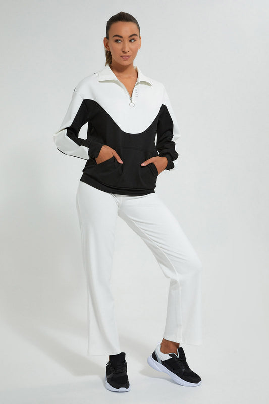 White And Black Active Sweatshirt