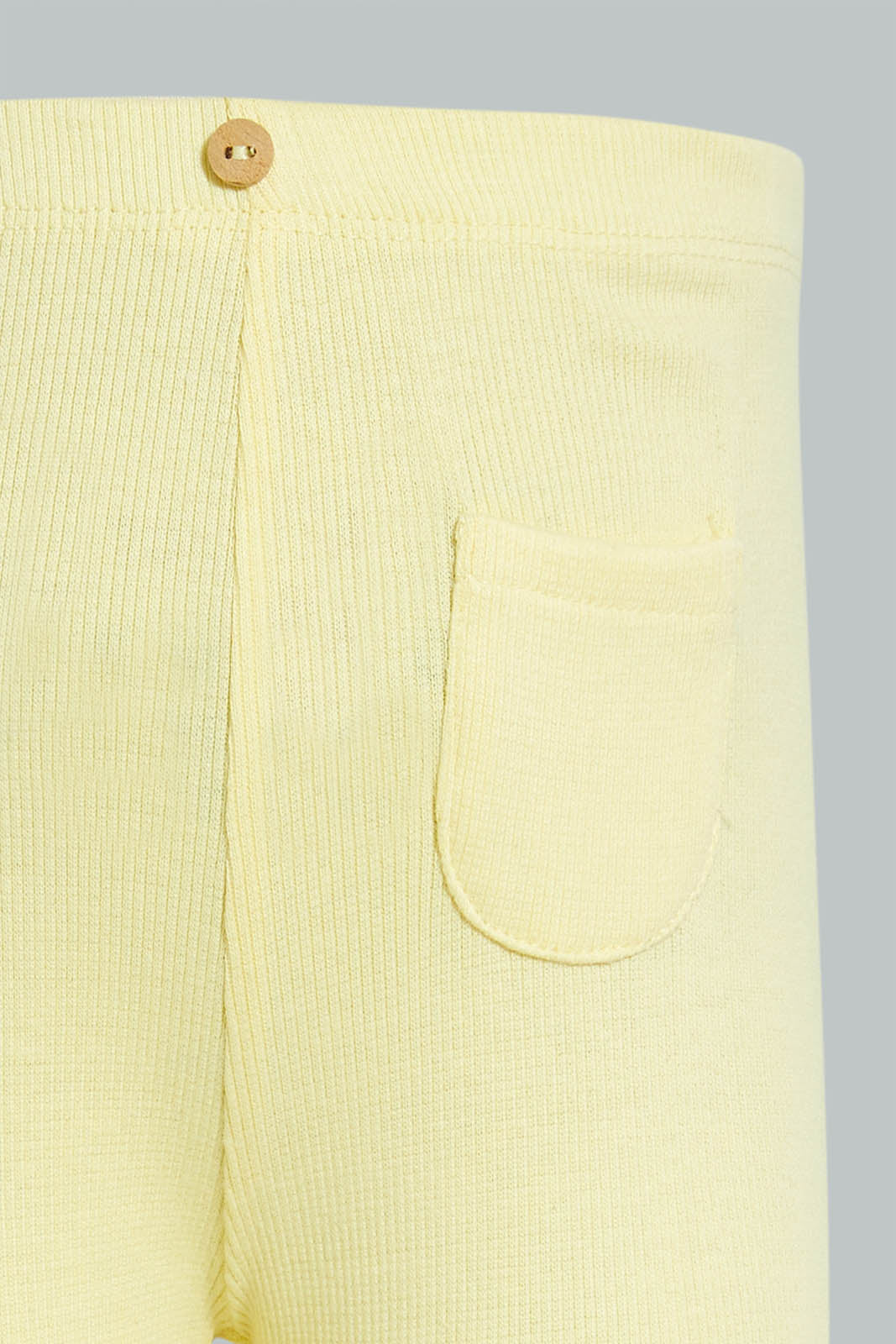 Redtag-Yellow-Solid-Ribbed-Legging-Leggings-Infant-Girls-3 to 24 Months