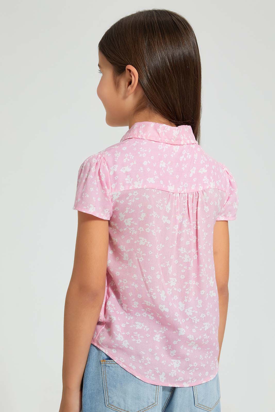 Redtag-Pink-Printed-Blouse-Blouses-Girls-2 to 8 Years