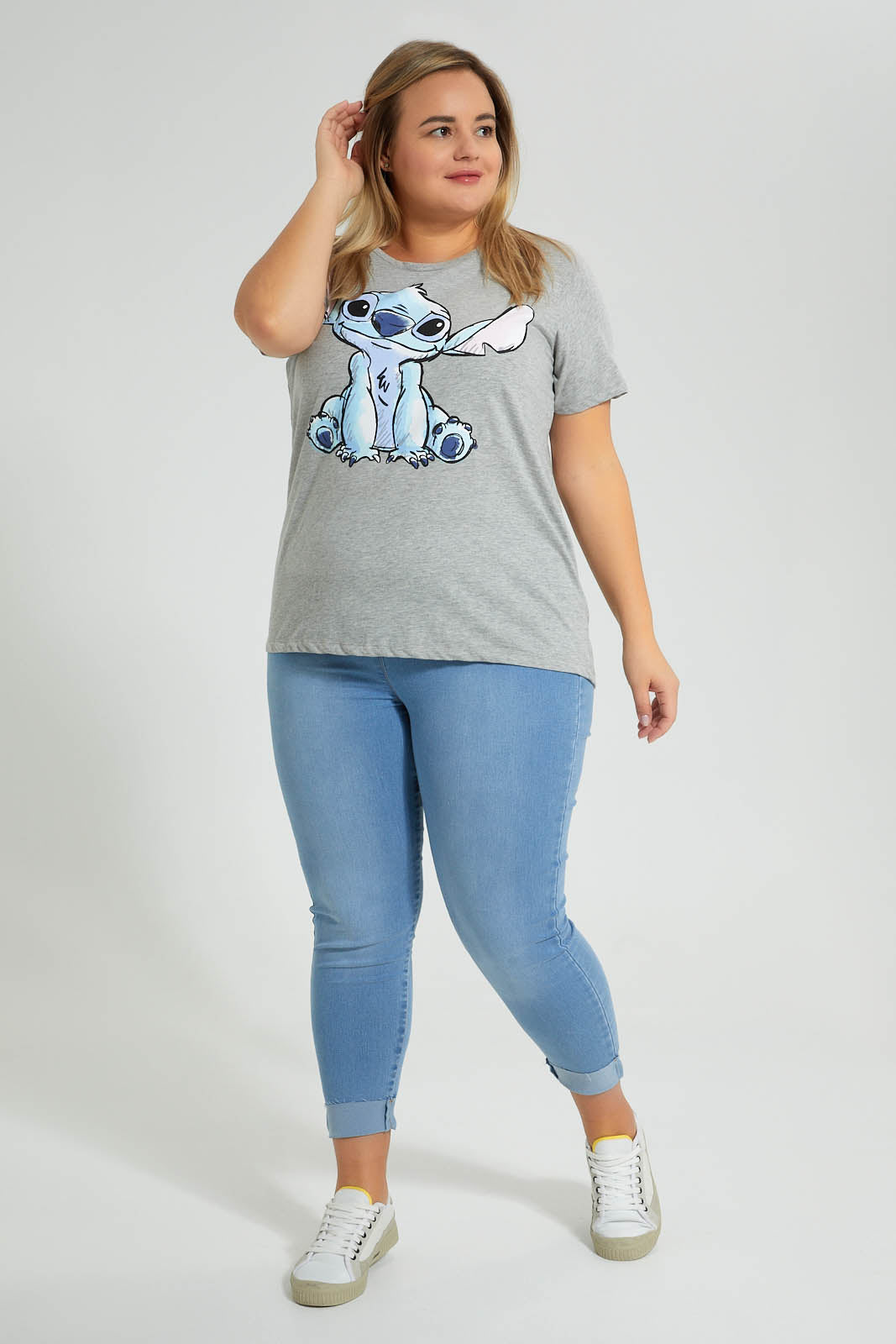 Redtag-Character-T-Shirt-Colour:Grey,-Filter:Plus-Size,-LDP-T-Shirts,-New-In,-New-In-LDP,-Non-Sale,-S22A,-Section:Women,-TBL-Women's-