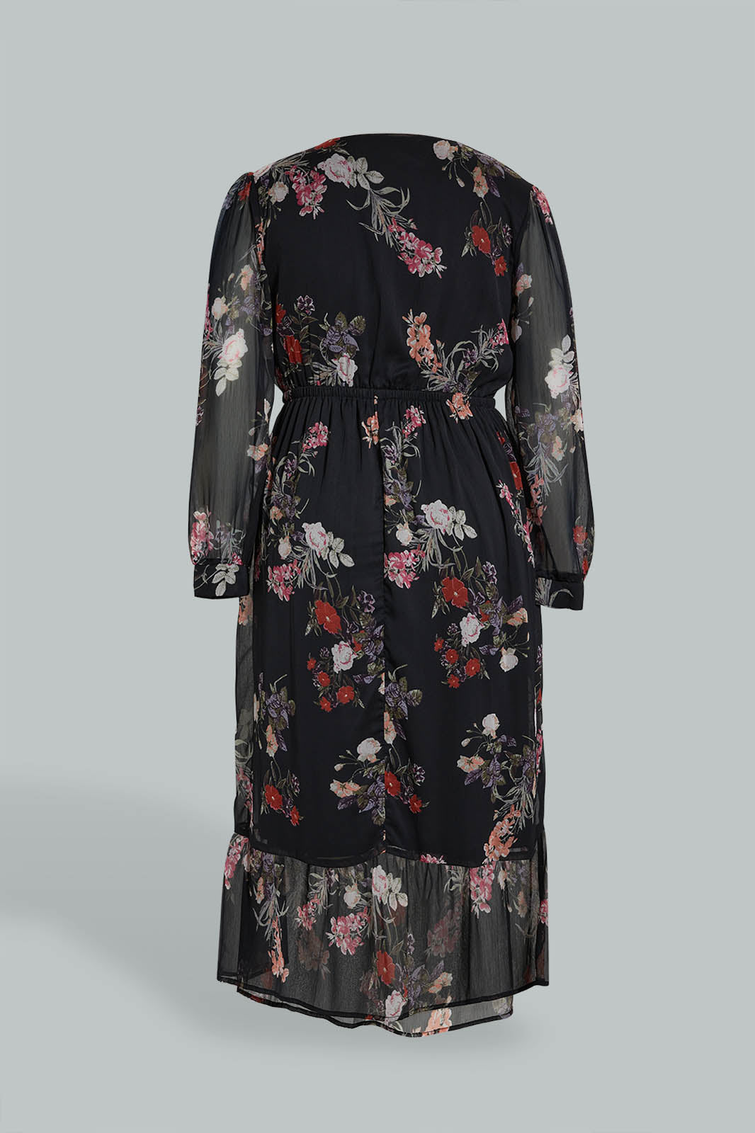 Redtag-Black-Floral-Print-Wrap-Midi-Dresses-Women's-