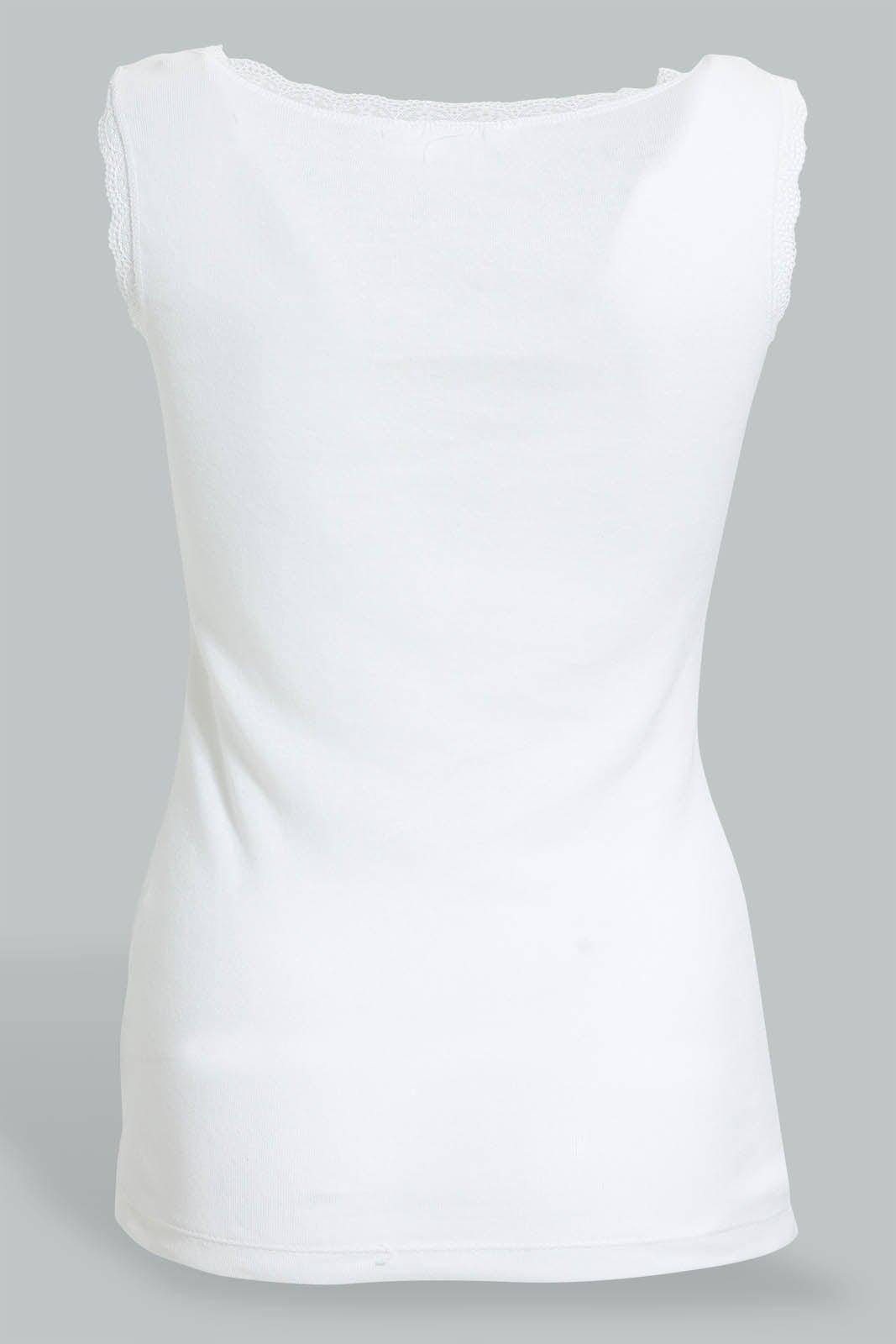 White Lace Basic Top For Women