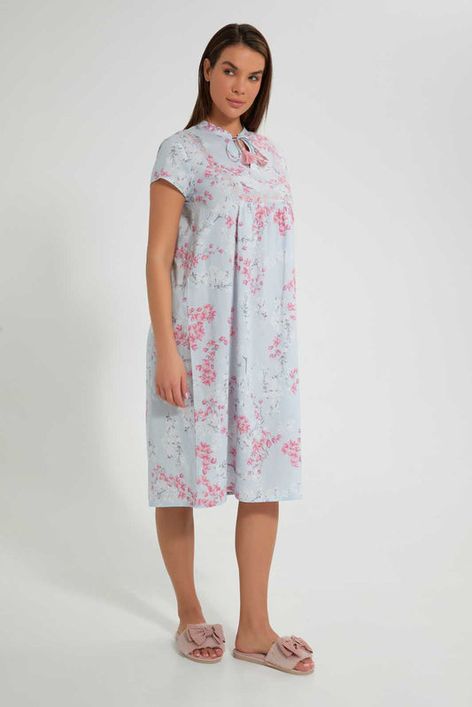 Redtag-Pale-Blue-Floral-Printed-Nightgown-Nightgowns-Women's-