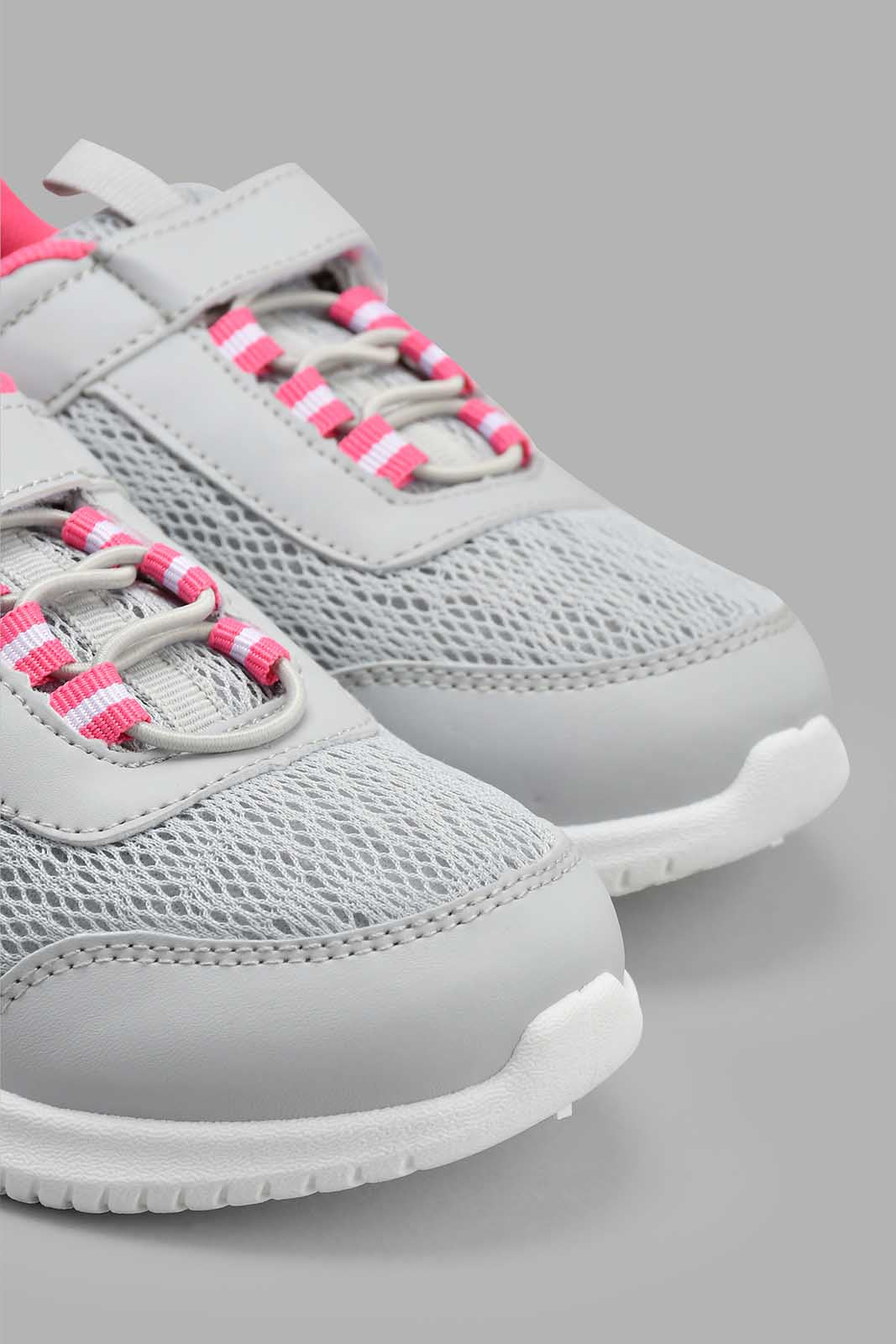 Redtag-Grey-Velcro-Strap-Trainer-Sneakers-Girls-3 to 5 Years