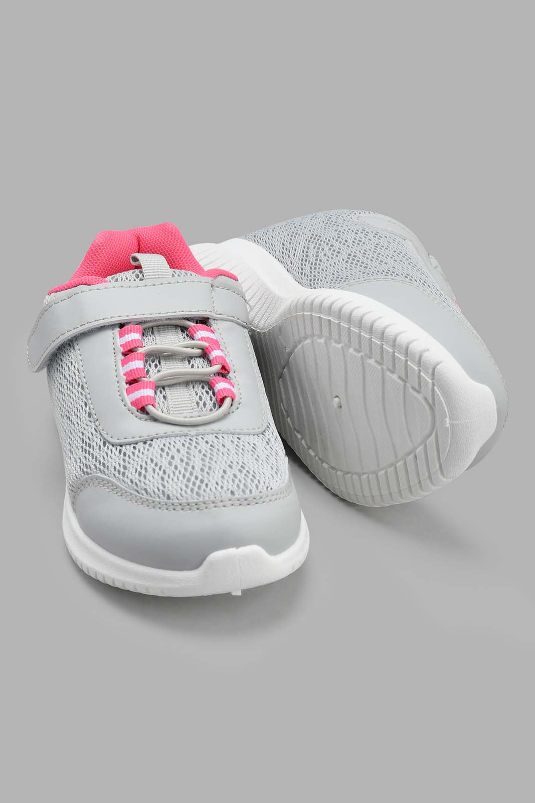 Redtag-Grey-Velcro-Strap-Trainer-Sneakers-Girls-3 to 5 Years