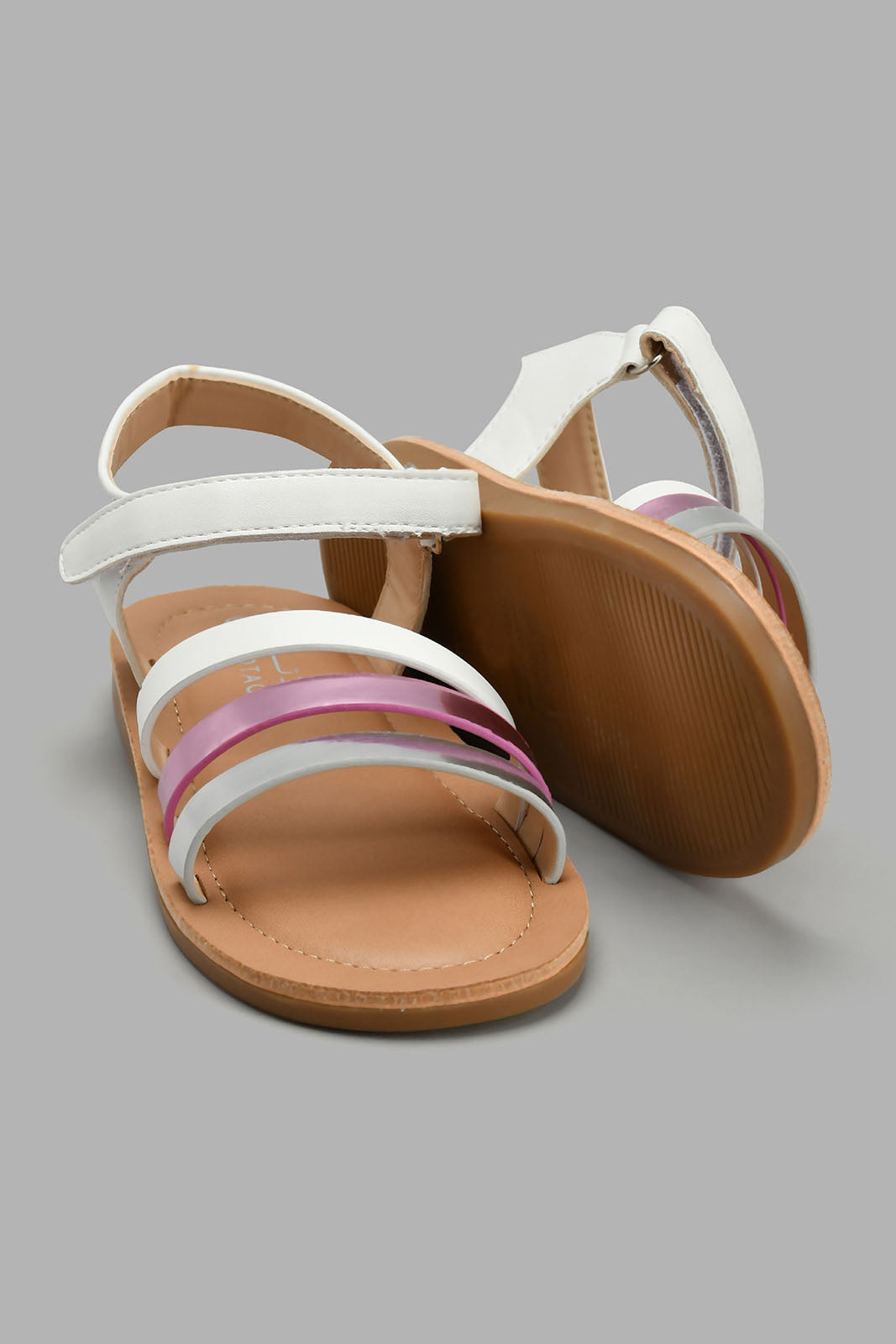 Redtag-White-Multi-Strap-Sandal-Slingbacks-Girls-3 to 5 Years