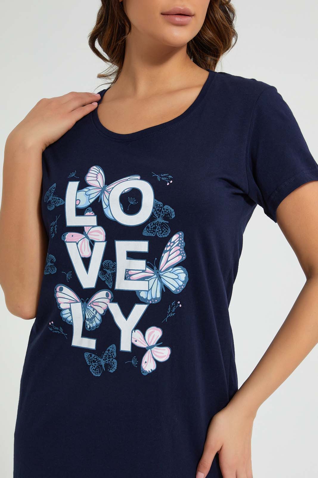 Redtag-Blue-Heart-Printed-NighT-Shirt-Nightshirts-Women's-