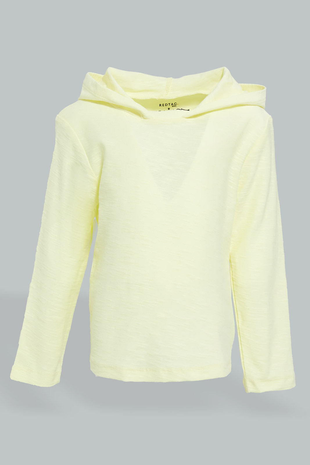 Redtag-Yellow-Hoody-Slub-Tshirt-Hooded-Infant-Boys-3 to 24 Months