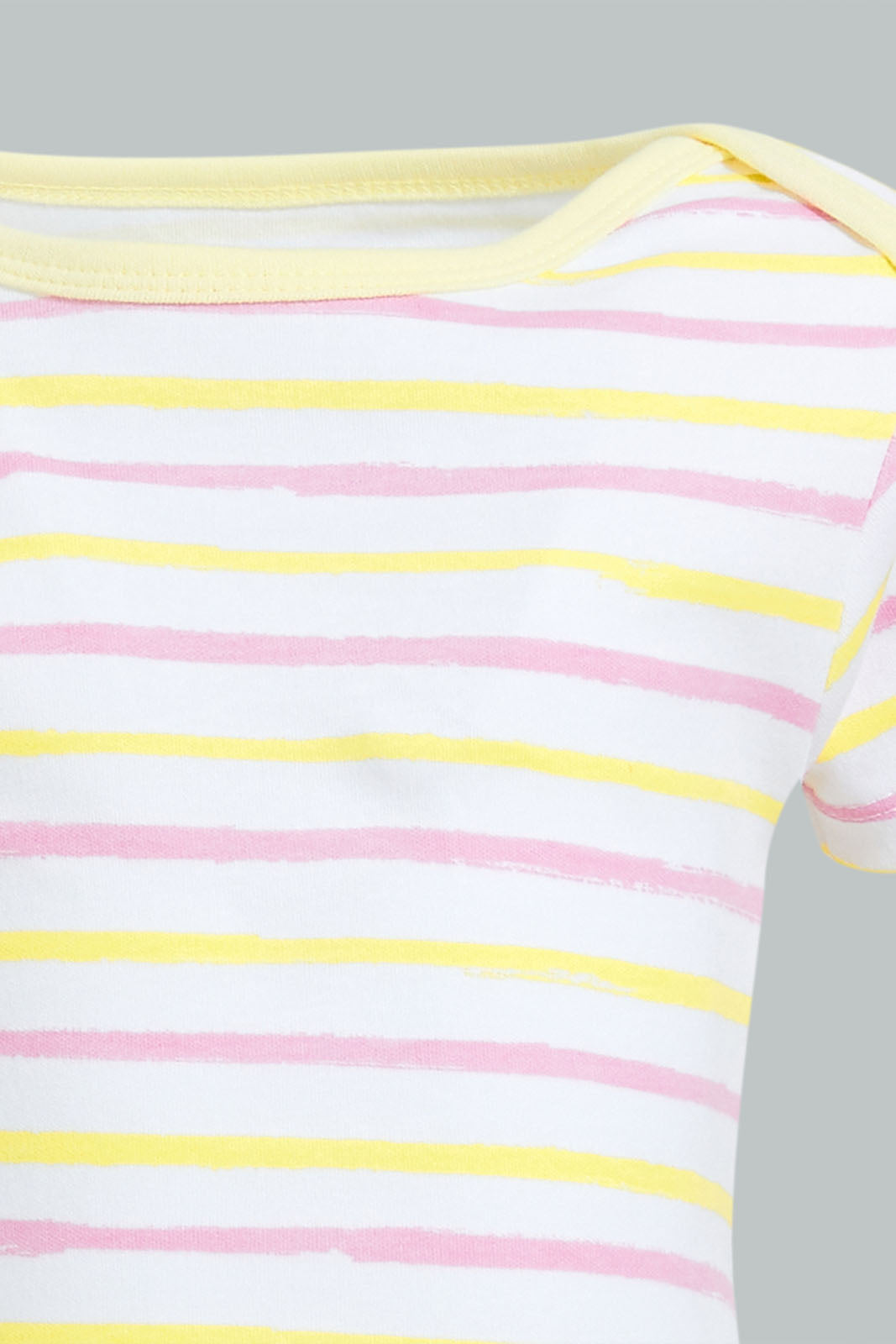 Redtag-Yellow-And-Mint-5-Piece-Pack-Bodysuit-Bodysuits-Baby-0 to 12 Months