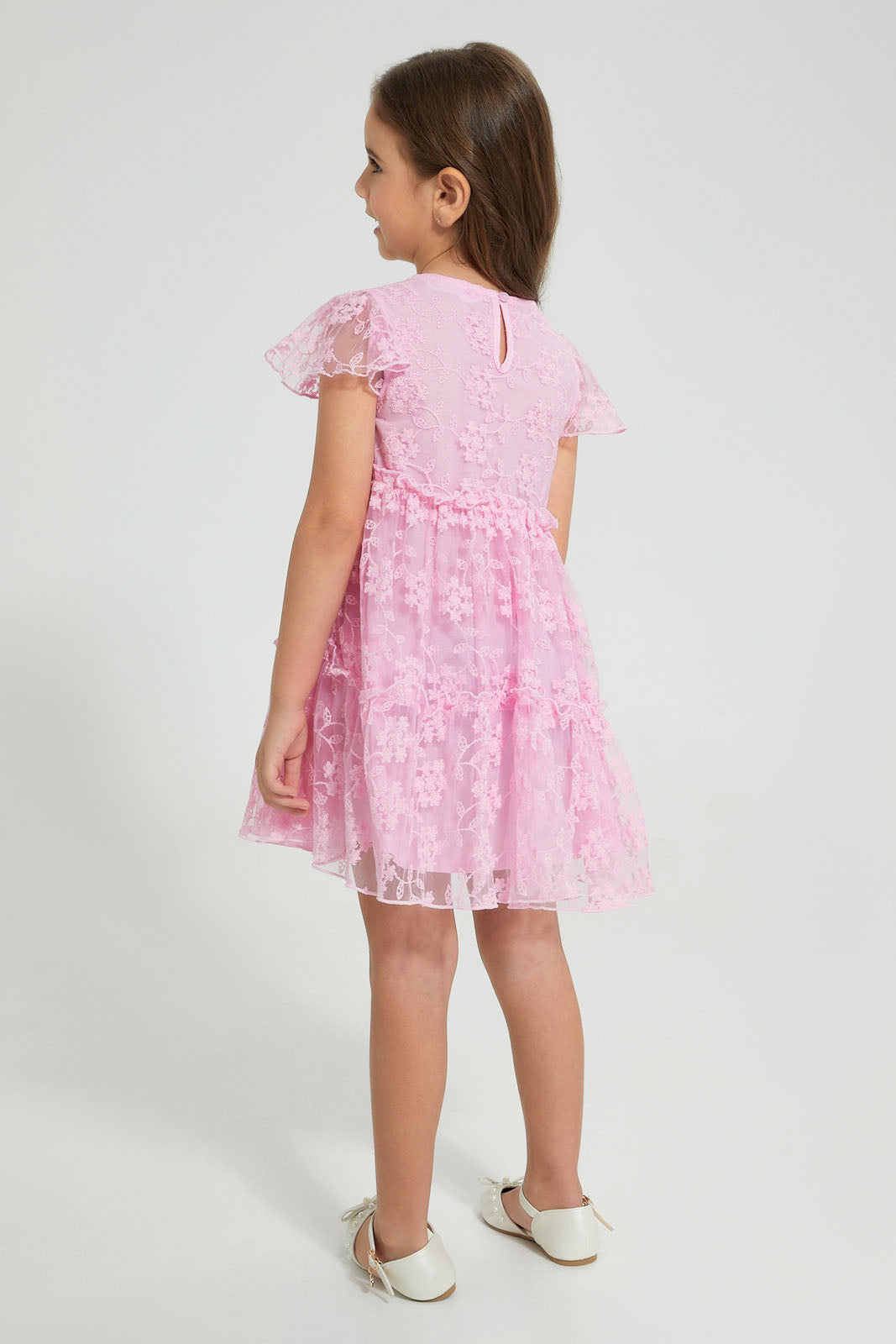 Redtag-Lace-Dress-Colour:Pink,-Filter:Girls-(2-to-8-Yrs),-Girls-Dresses,-New-In,-New-In-GIR,-Non-Sale,-S22B,-Section:Kidswear-Girls-2 to 8 Years