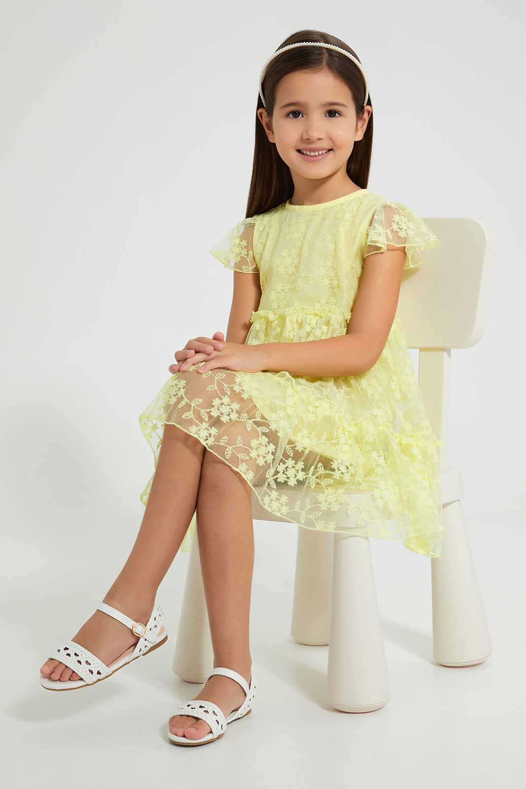Redtag-Lace-Dress-Dresses-Girls-2 to 8 Years
