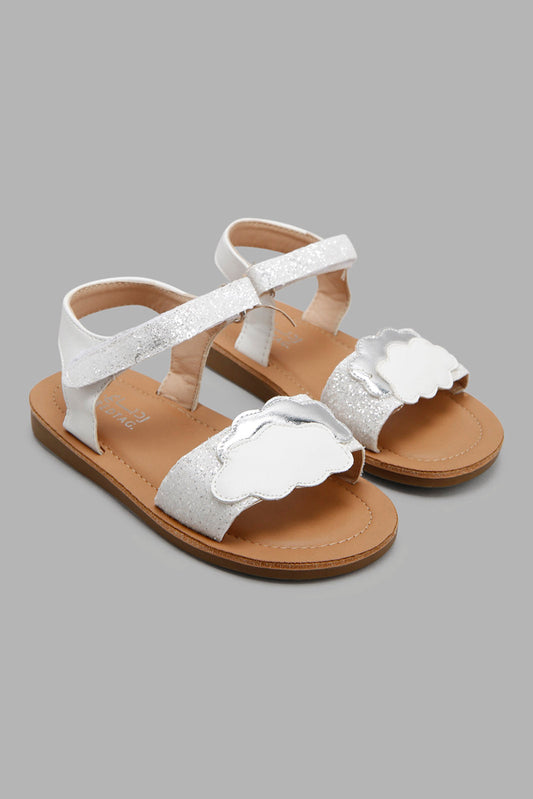 Redtag-White-Glitter-Strap-Sandal-Bundle,-Category:Sandals,-Colour:White,-Deals:2-For-90,-Deals:New-In,-Filter:Girls-Footwear-(3-to-5-Yrs),-GIR-Sandals,-New-In-GIR-FOO,-S22C,-Section:Girls-(0-to-14Yrs)-Girls-3 to 5 Years