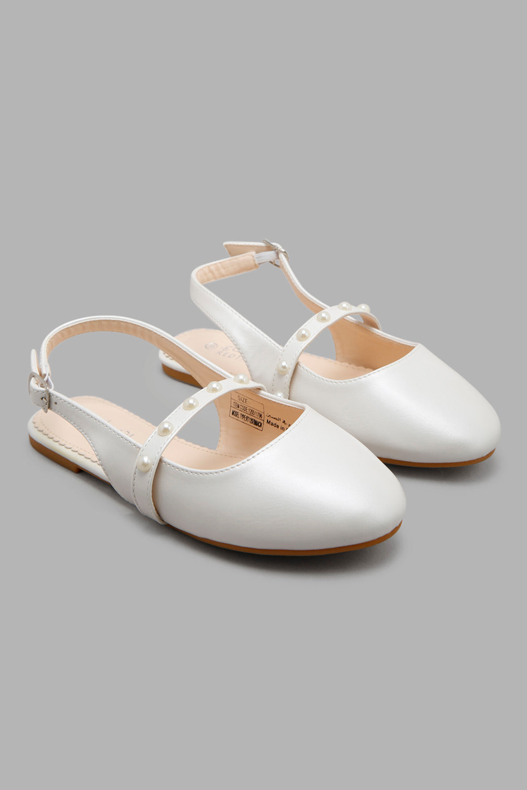 Redtag-White-Pearl-Trim-Mule-BTS,-Bundle,-Category:Shoes,-Colour:White,-Deals:2-For-90,-Filter:Girls-Footwear-(5-to-14-Yrs),-GSR-Shoes,-S22B,-Section:Girls-(0-to-14Yrs)-Senior-Girls-5 to 14 Years