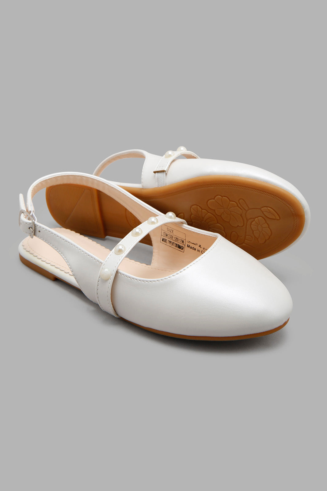 Redtag-White-Pearl-Trim-Mule-BTS,-Bundle,-Category:Shoes,-Colour:White,-Deals:2-For-90,-Filter:Girls-Footwear-(5-to-14-Yrs),-GSR-Shoes,-S22B,-Section:Girls-(0-to-14Yrs)-Senior-Girls-5 to 14 Years