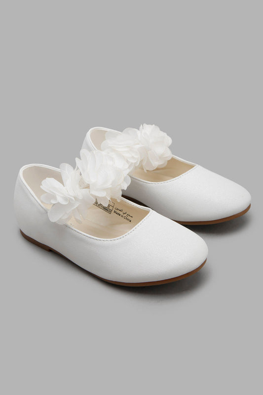 Redtag-Cream-Lace-Floral-Trim-Ballerina-Category:Shoes,-Colour:Cream,-Filter:Girls-Footwear-(3-to-5-Yrs),-GIR-Shoes,-New-In,-New-In-GIR-FOO,-Non-Sale,-Section:Girls-(0-to-14Yrs),-W22O-Girls-3 to 5 Years
