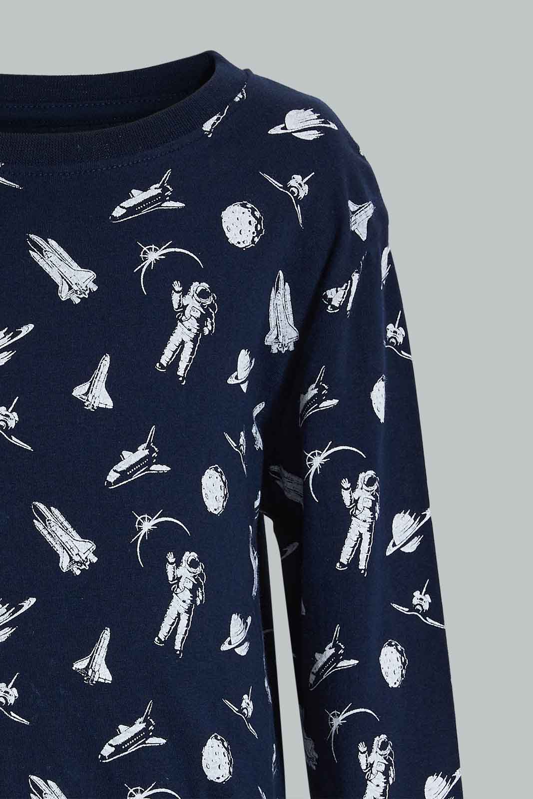Redtag-4-Piece-Pack-Astronaut-Print-Pyjama-Set-Pyjama-Sets-Boys-2 to 8 Years