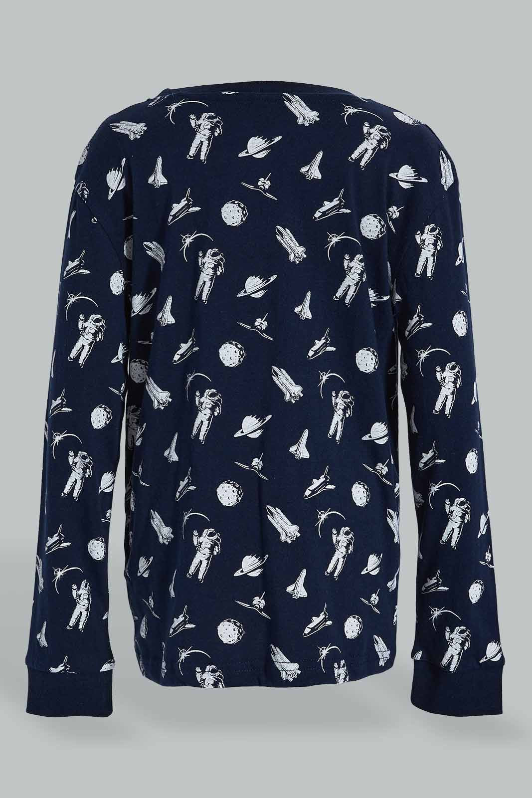 Redtag-4-Piece-Pack-Astronaut-Print-Pyjama-Set-Pyjama-Sets-Boys-2 to 8 Years
