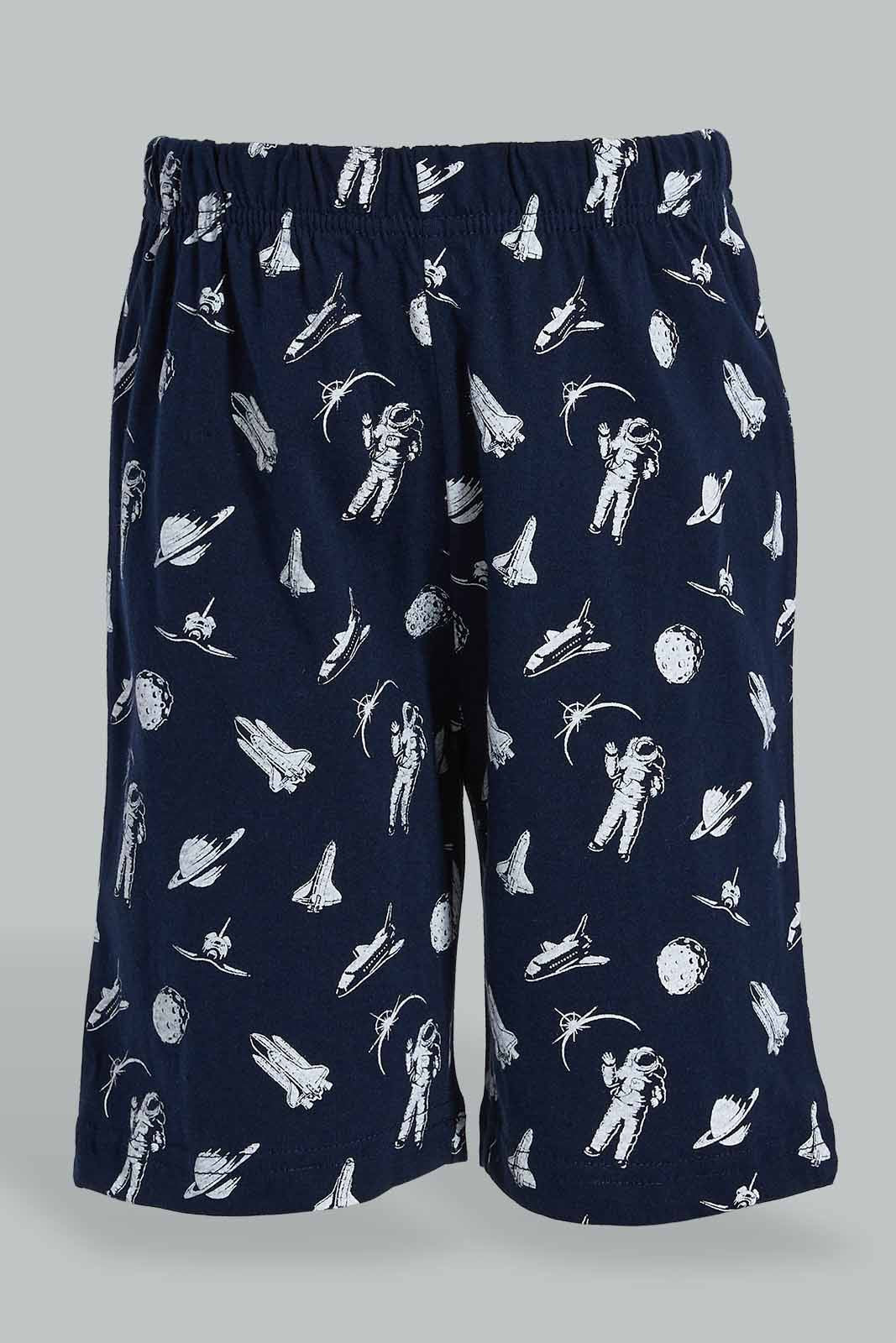 Redtag-4-Piece-Pack-Astronaut-Print-Pyjama-Set-Pyjama-Sets-Boys-2 to 8 Years