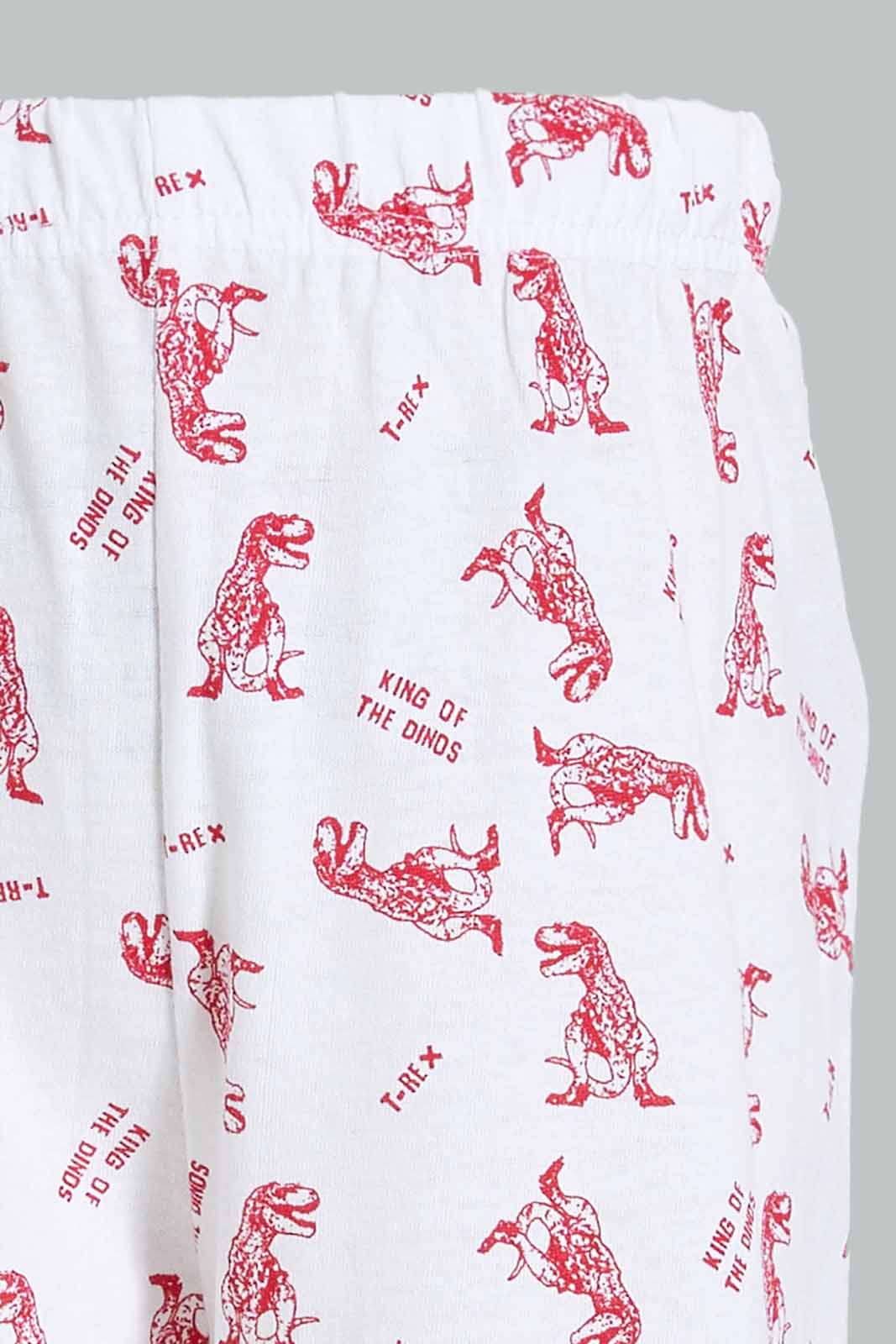 Redtag-4-Piece-Pack-Dinosaur-Print-Pyjama-Set-Pyjama-Sets-Boys-2 to 8 Years