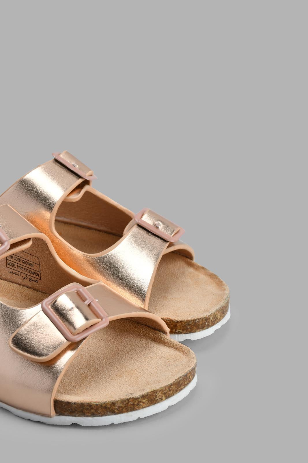 Redtag-Copper-Buckle-Cork-Sandals-Mule-Sandal-Cork-Sandals-Senior-Girls-5 to 14 Years