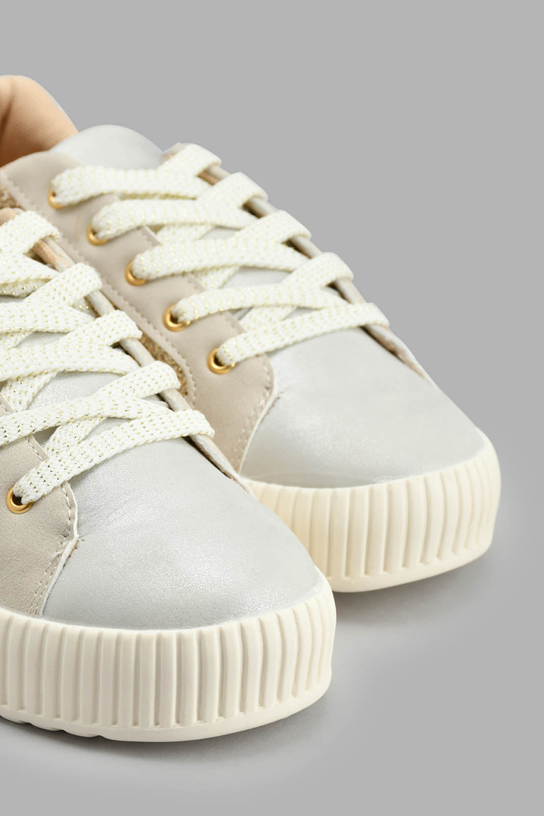 Redtag-Gold-Glitter-Sneaker-Sneakers-Senior-Girls-5 to 14 Years